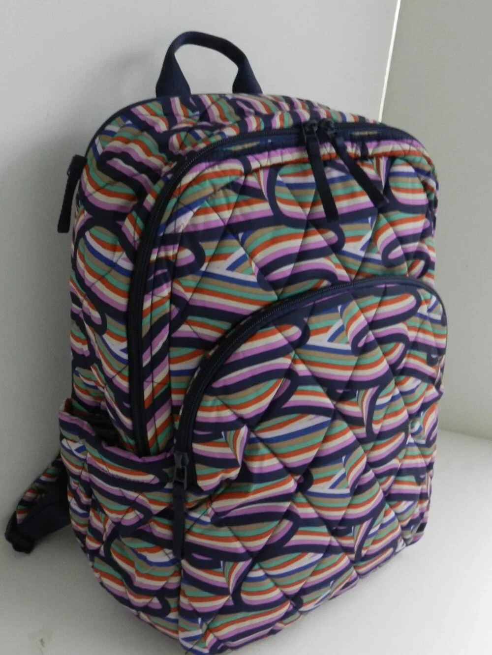 Vera Bradley Ultralight Essential LARGE Backpack Laptop Bag in Retro Ribbons